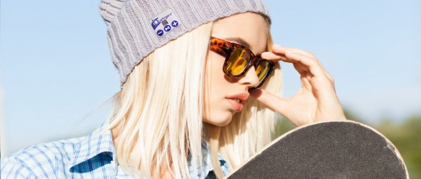 bluefingers smart beanie womens grey on head bluetooth headset qtooth